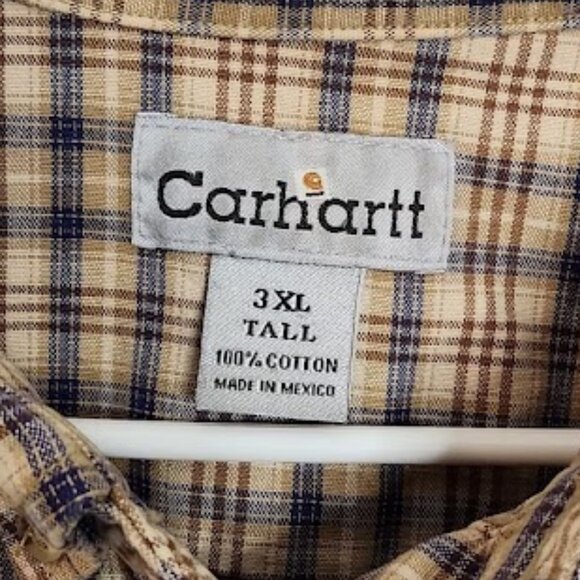 Carhartt Men's Long Sleeve Button-down Shirt Size 3XT - Picture 2 of 4